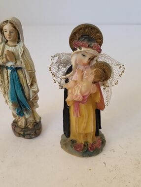 Vintage Religious Figurines Our Lady Of Lourdes & Madonna And Child